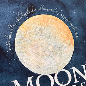 Calligraphy Art Moon Letters